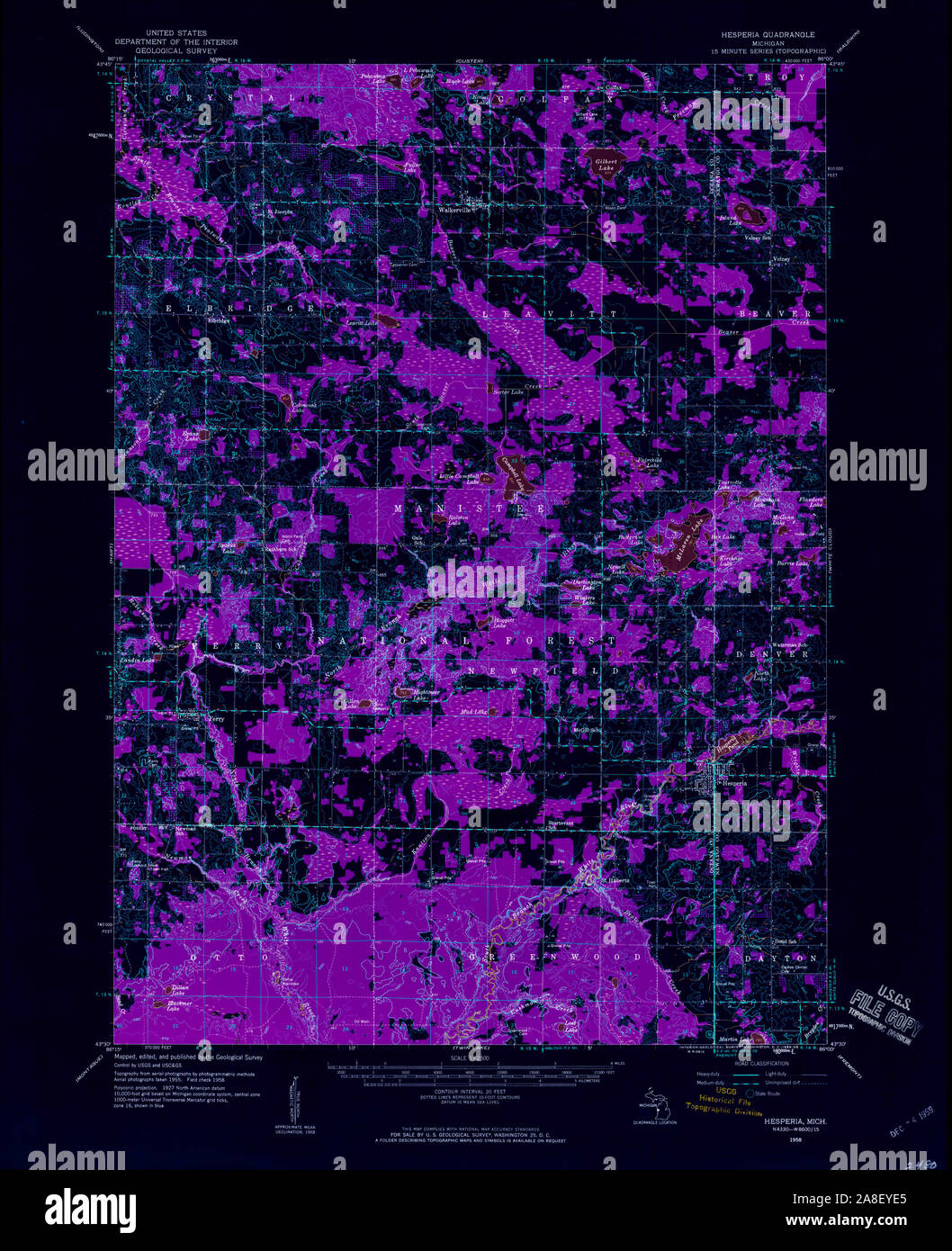 Map of hesperia michigan hires stock photography and images Alamy