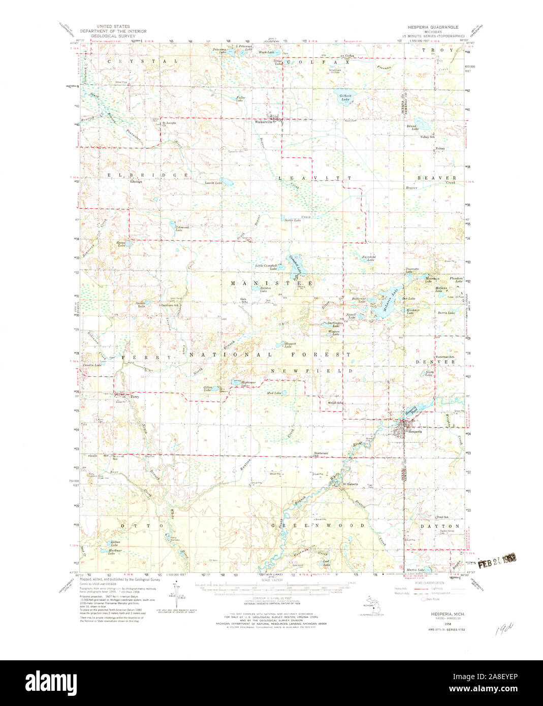 Map of hesperia michigan Cut Out Stock Images & Pictures Alamy