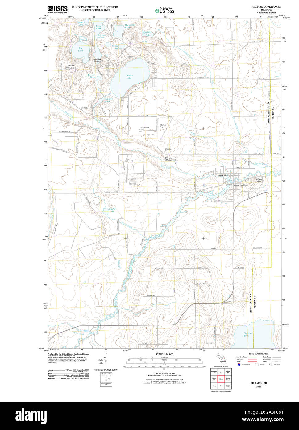 Hillman michigan map hires stock photography and images Alamy