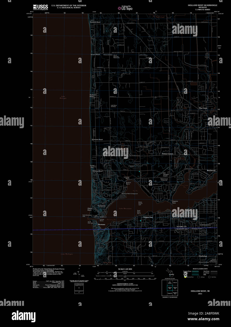 Map of holland michigan hi-res stock photography and images - Alamy