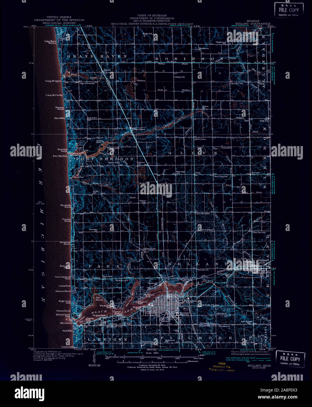 Map of holland michigan hi-res stock photography and images - Alamy