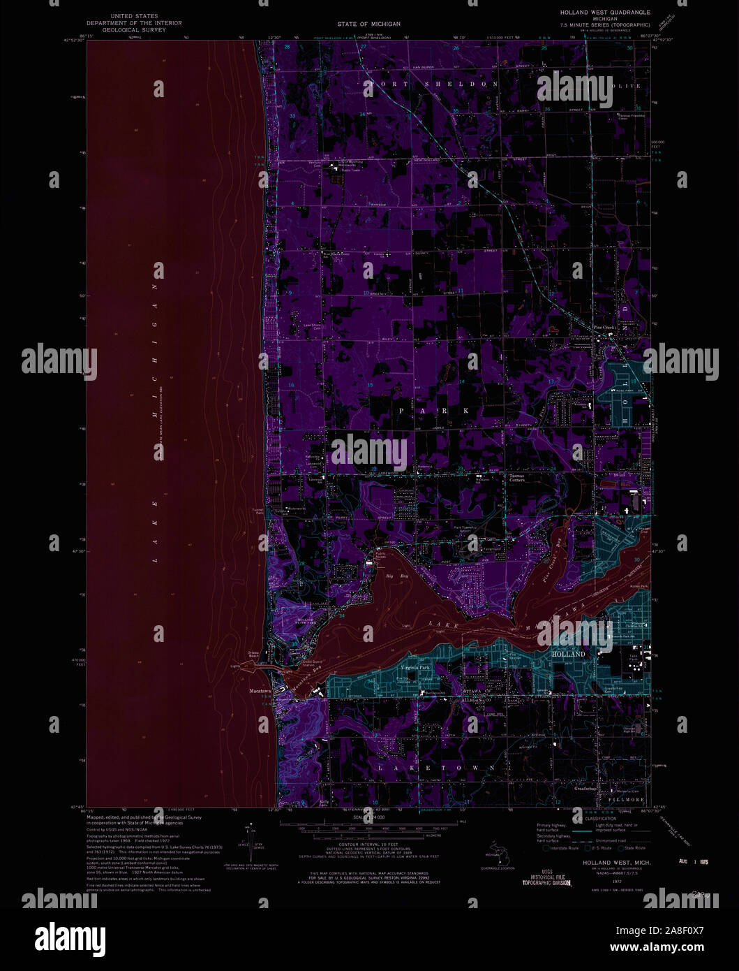 Map of holland michigan hi-res stock photography and images - Alamy