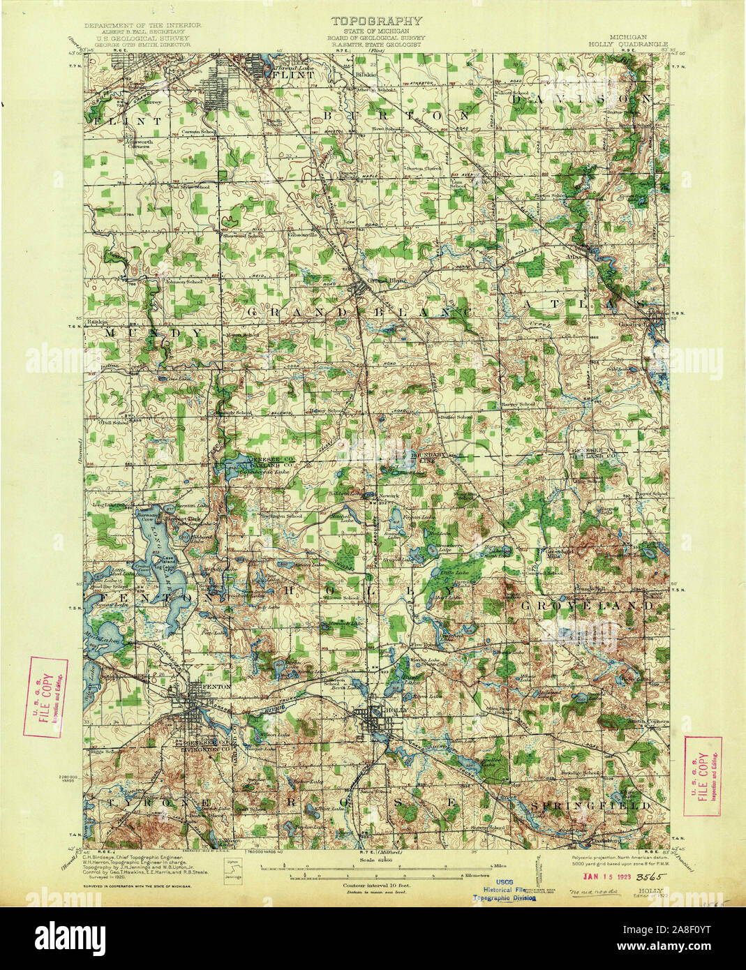 Map of holly michigan hires stock photography and images Alamy