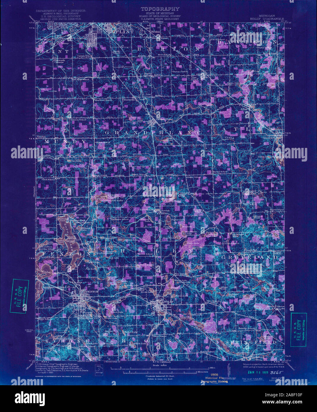 Holly michigan map hires stock photography and images Alamy