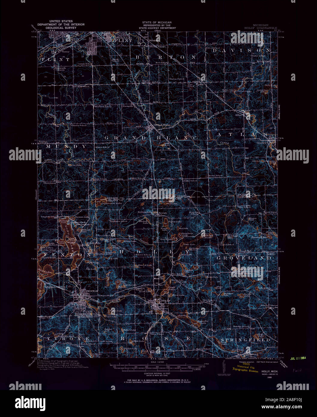 Map of holly michigan hires stock photography and images Alamy