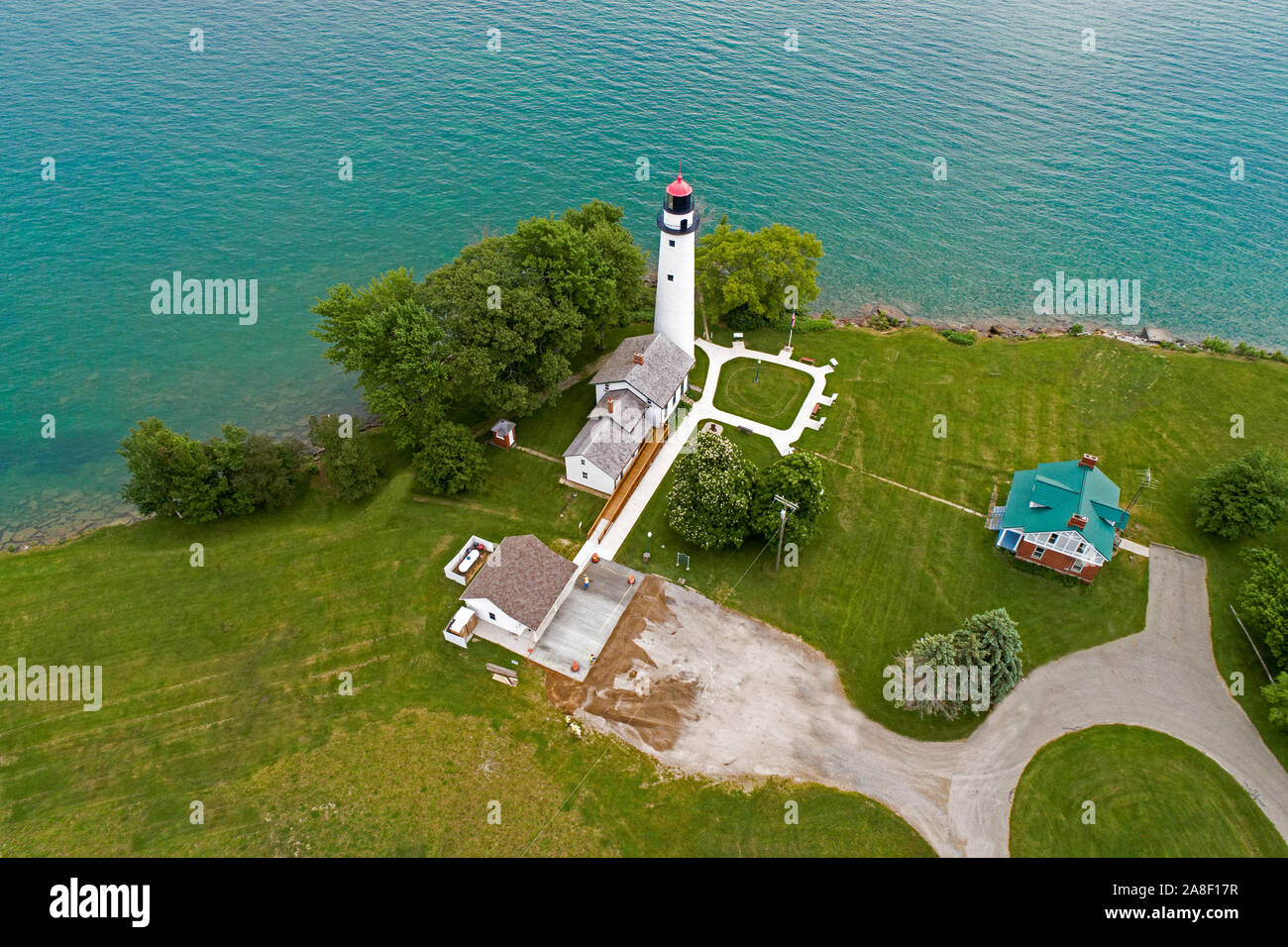 POINTE AUX BARQUES LIGHTHOUSE at Port Austin Michigan in Michigan's