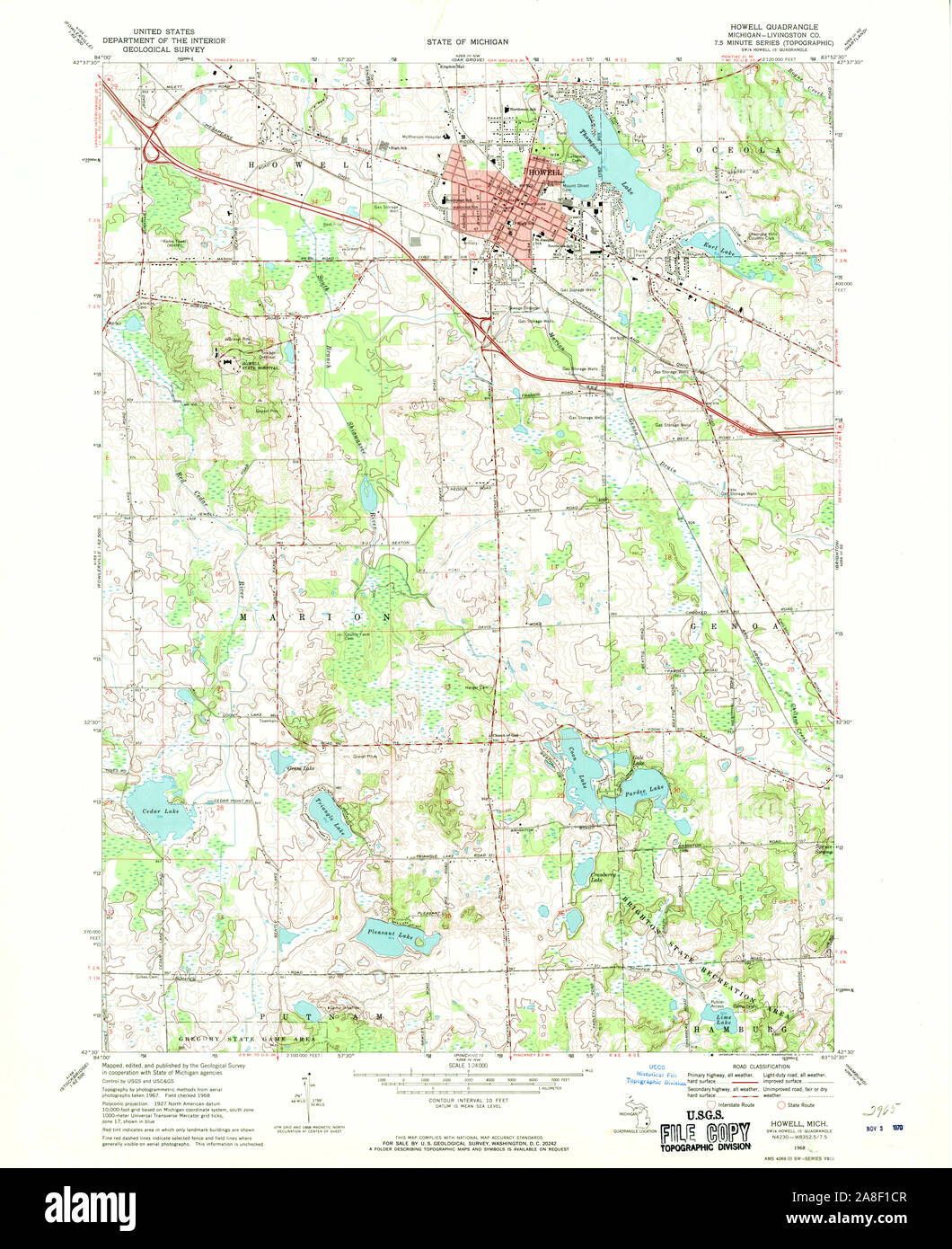 Map of howell michigan hi-res stock photography and images - Alamy