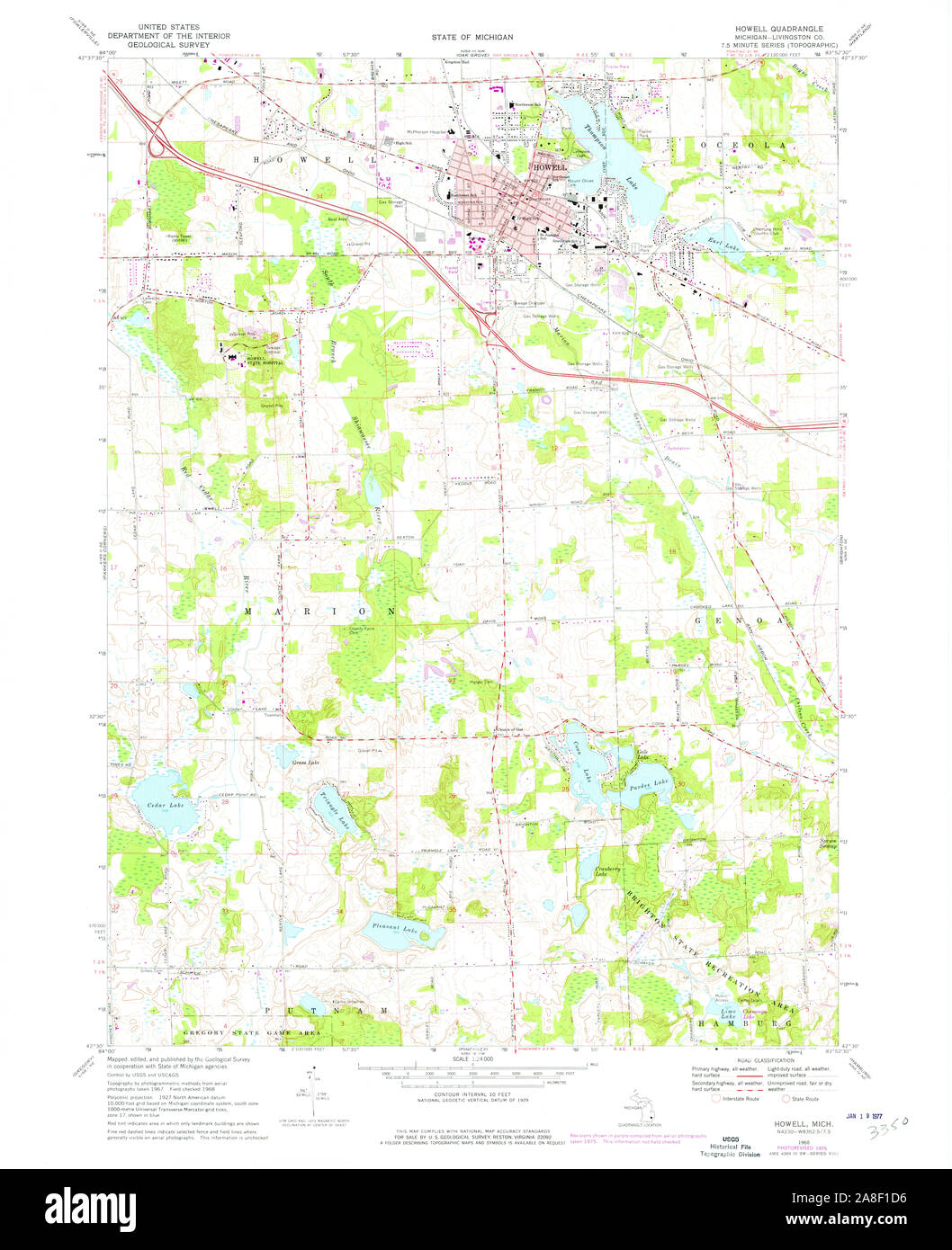 Map of howell michigan hi-res stock photography and images - Alamy