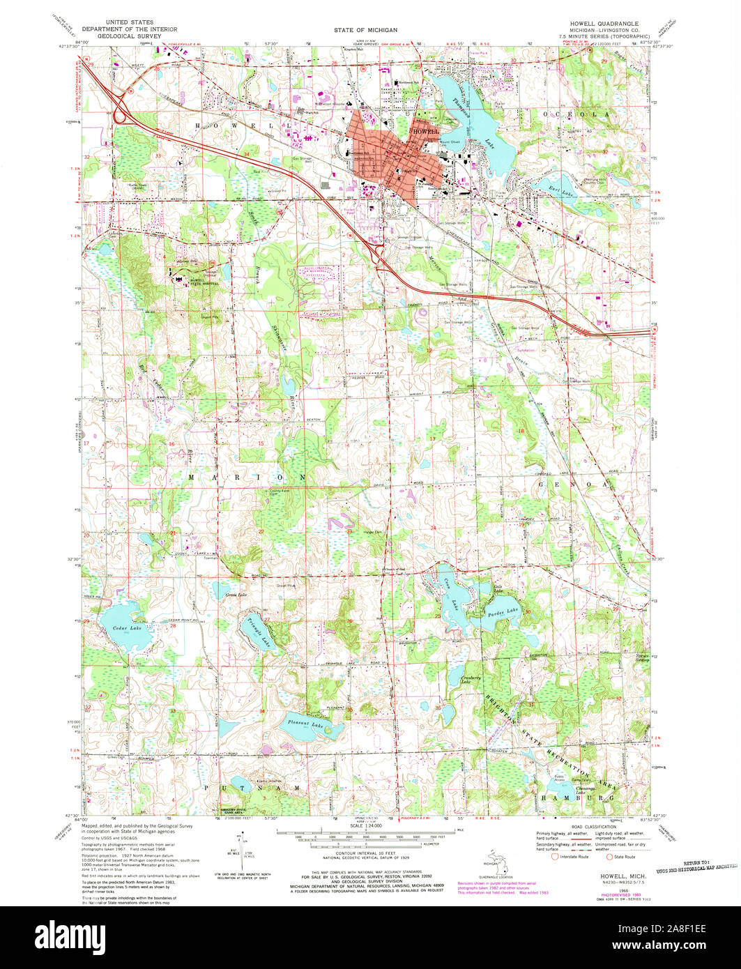 Map of howell michigan hires stock photography and images Alamy