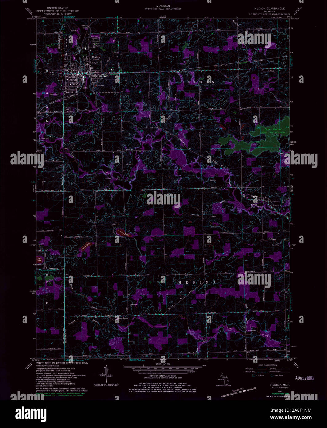 Map of hudson michigan hires stock photography and images Alamy