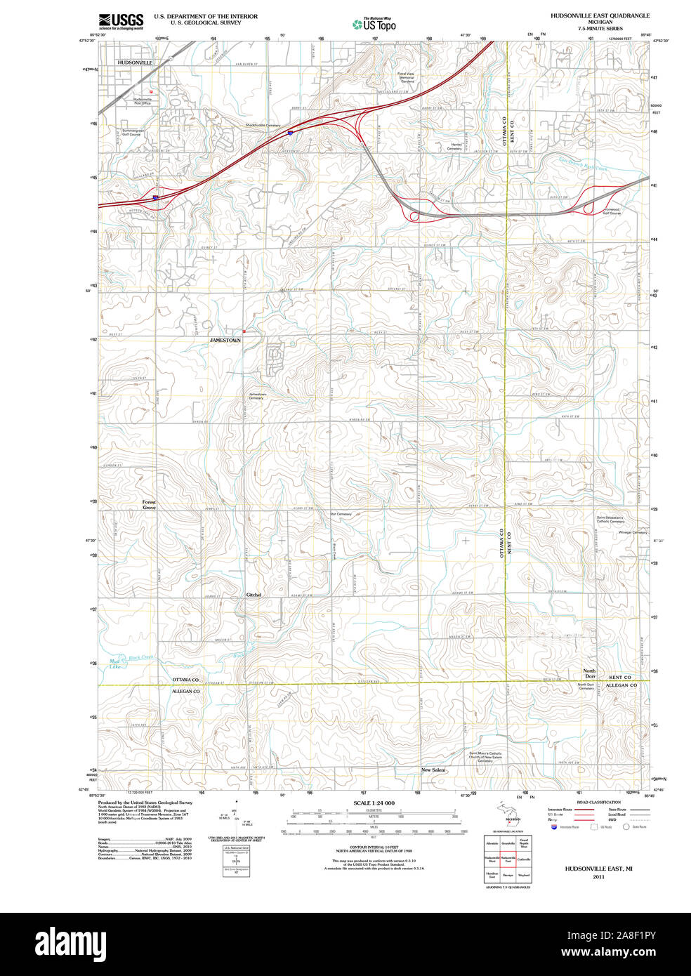 Hudsonville map hires stock photography and images Alamy