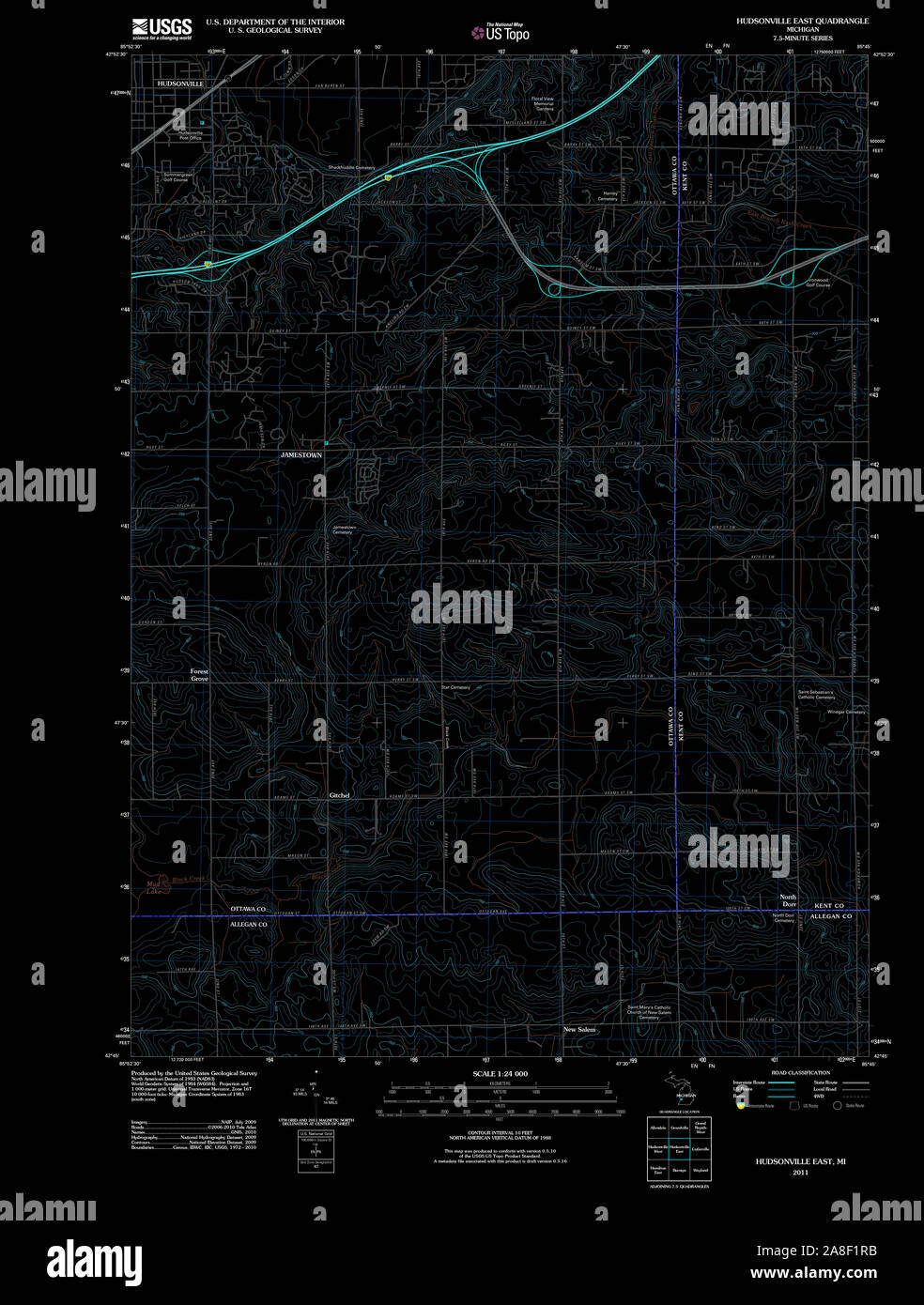 Map of hudsonville hires stock photography and images Alamy