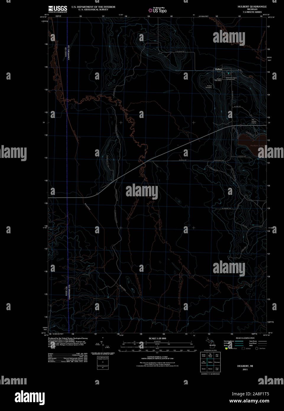 Hulbert michigan map hires stock photography and images Alamy