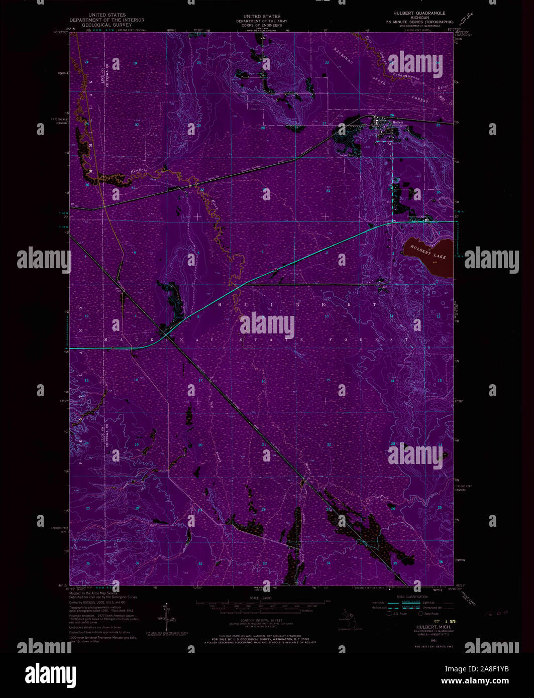 Hulbert michigan map hires stock photography and images Alamy