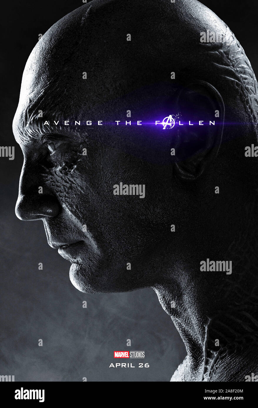 USA. Dave Bautista  in the ©Walt Disney Studios new movie: Avengers: Endgame (2019) .  Plot:After the devastating events of Avengers: Infinity War (2018), the universe is in ruins. With the help of remaining allies, the Avengers assemble once more in order to undo Thanos' actions and restore order to the universe. Ref: LMK106-J4714-100419 Supplied by LMKMEDIA. Editorial Only. Landmark Media is not the copyright owner of these Film or TV stills but provides a service only for recognised Media outlets. pictures@lmkmedia.com Stock Photo