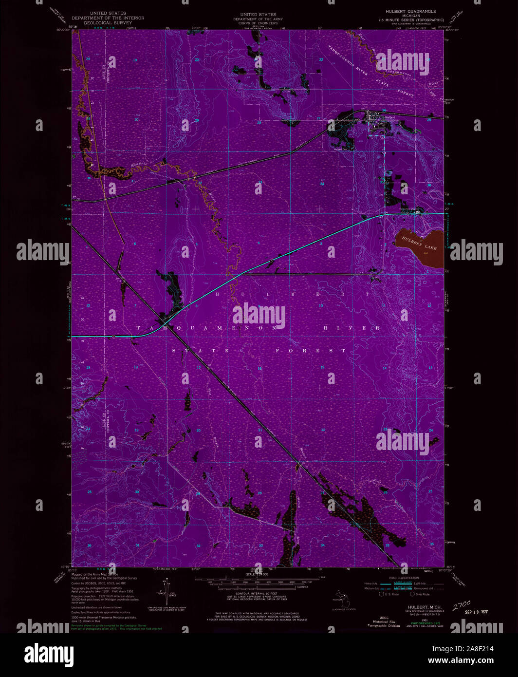 Hulbert michigan map hires stock photography and images Alamy