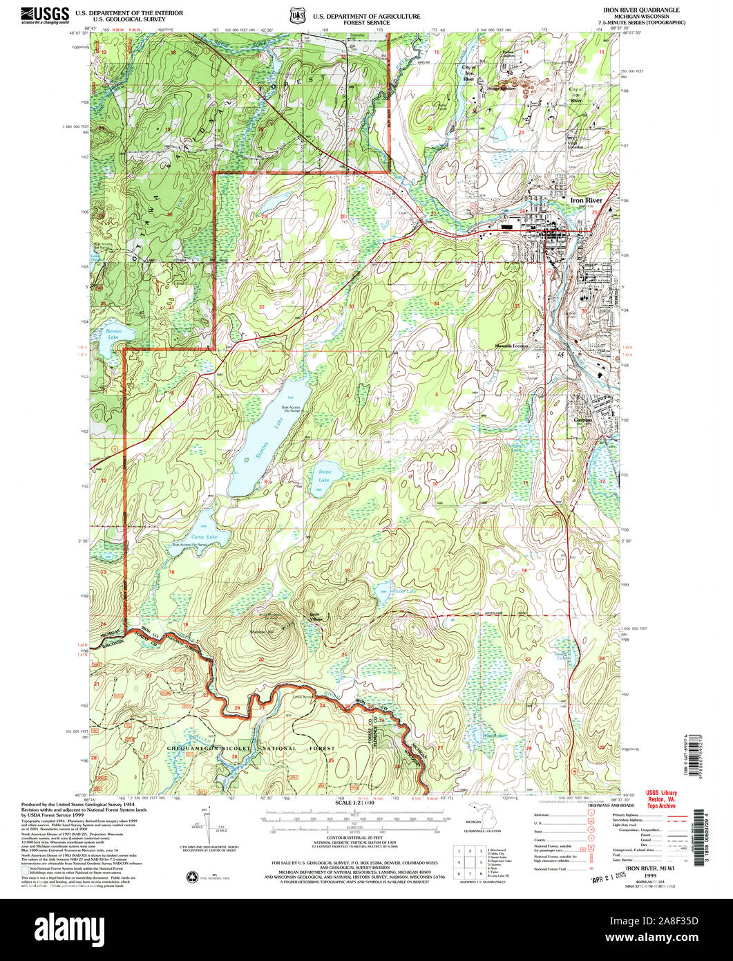 Map of iron river Cut Out Stock Images & Pictures Alamy