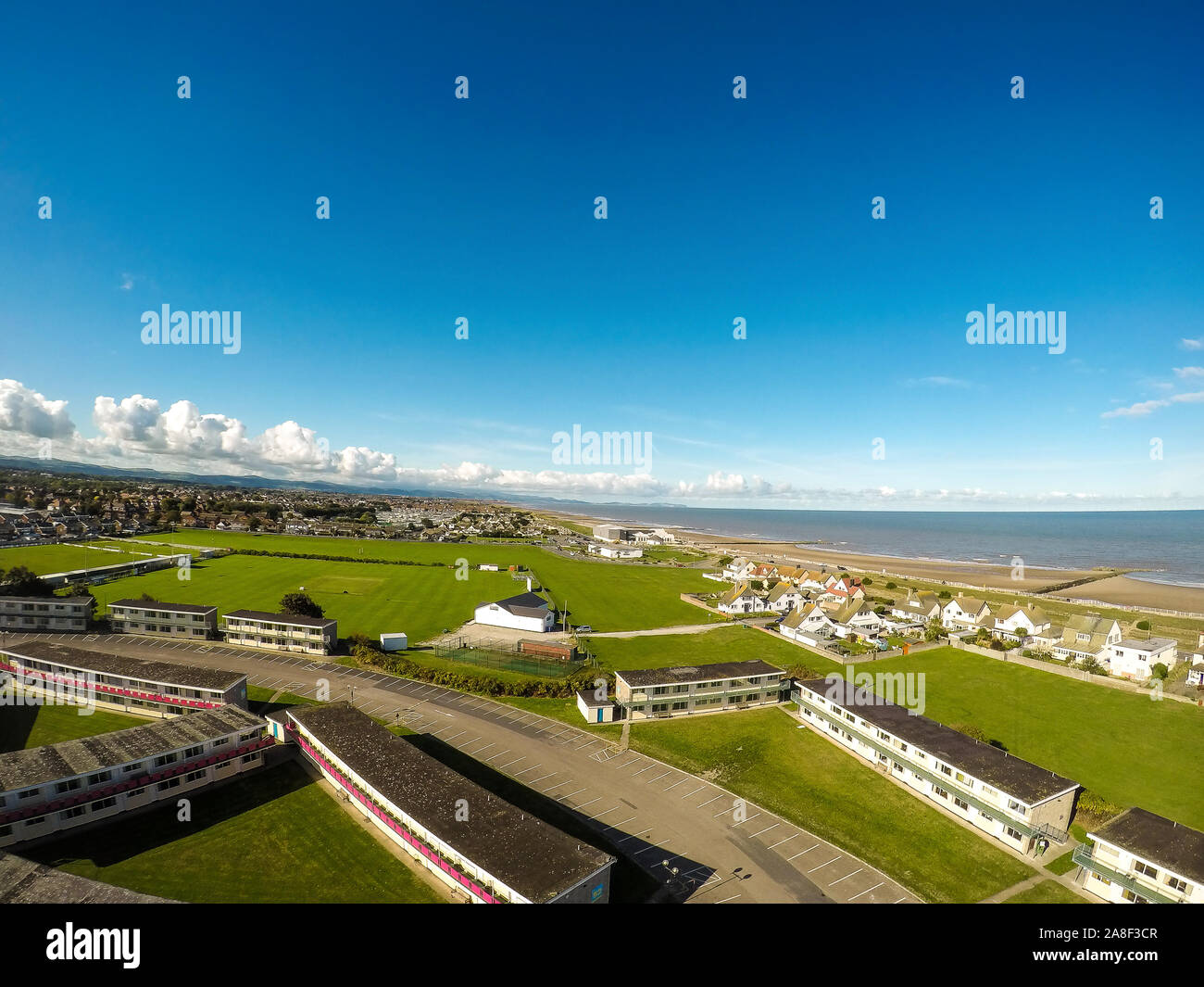 Aerial view, photo of the famous Welsh holiday destination Prestatyn