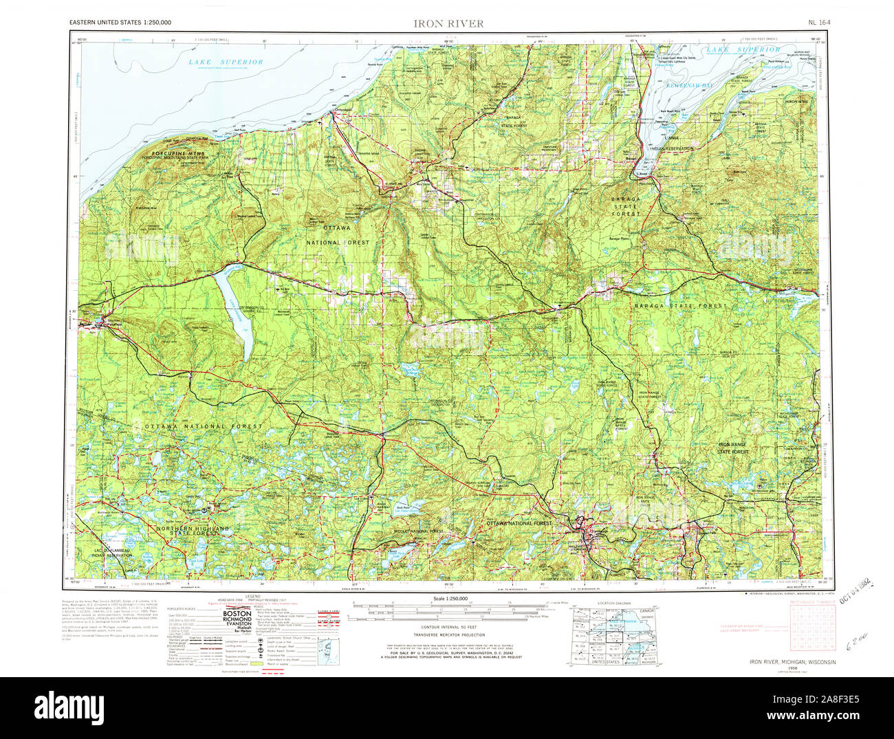 Map of iron river Cut Out Stock Images & Pictures Alamy