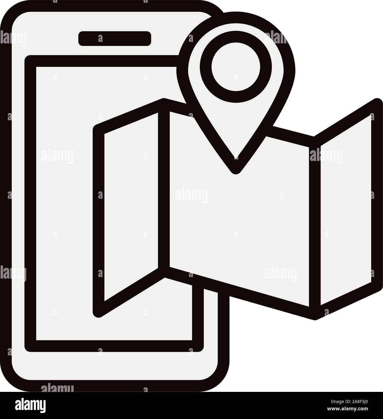 Isolated smartphone icon and gps mark vector design Stock Vector Image ...