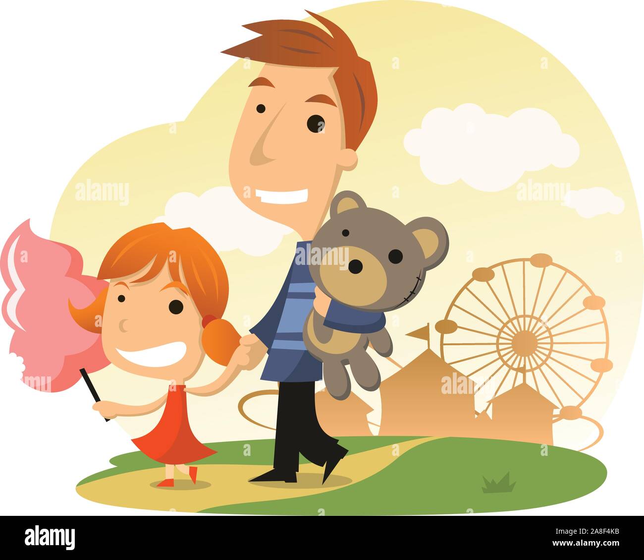 Cotton candy Amusement Park Family Day Stock Vector Image & Art - Alamy