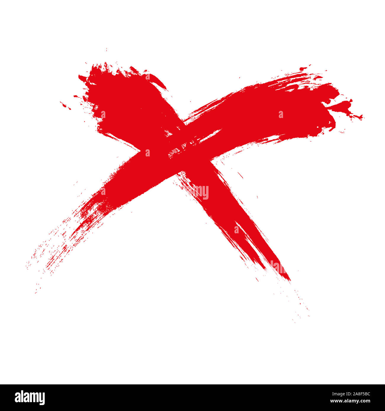 Ein rotes X vor weissem Hintergrund, Annulliert, Für nichtig erklärt, Ungültig, Stock Photo