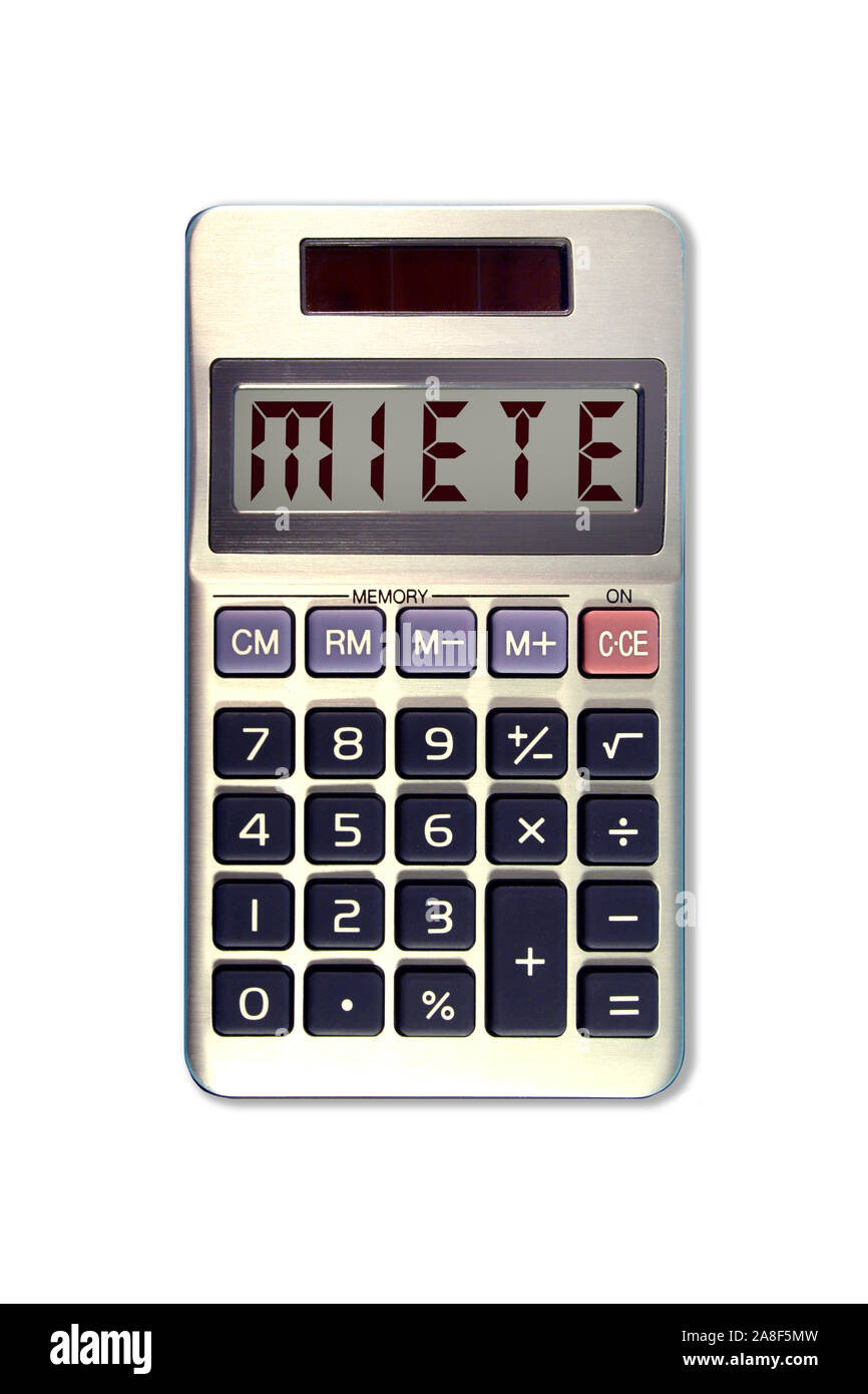 Symbolbild Taschenrechner, Miete, Stock Photo