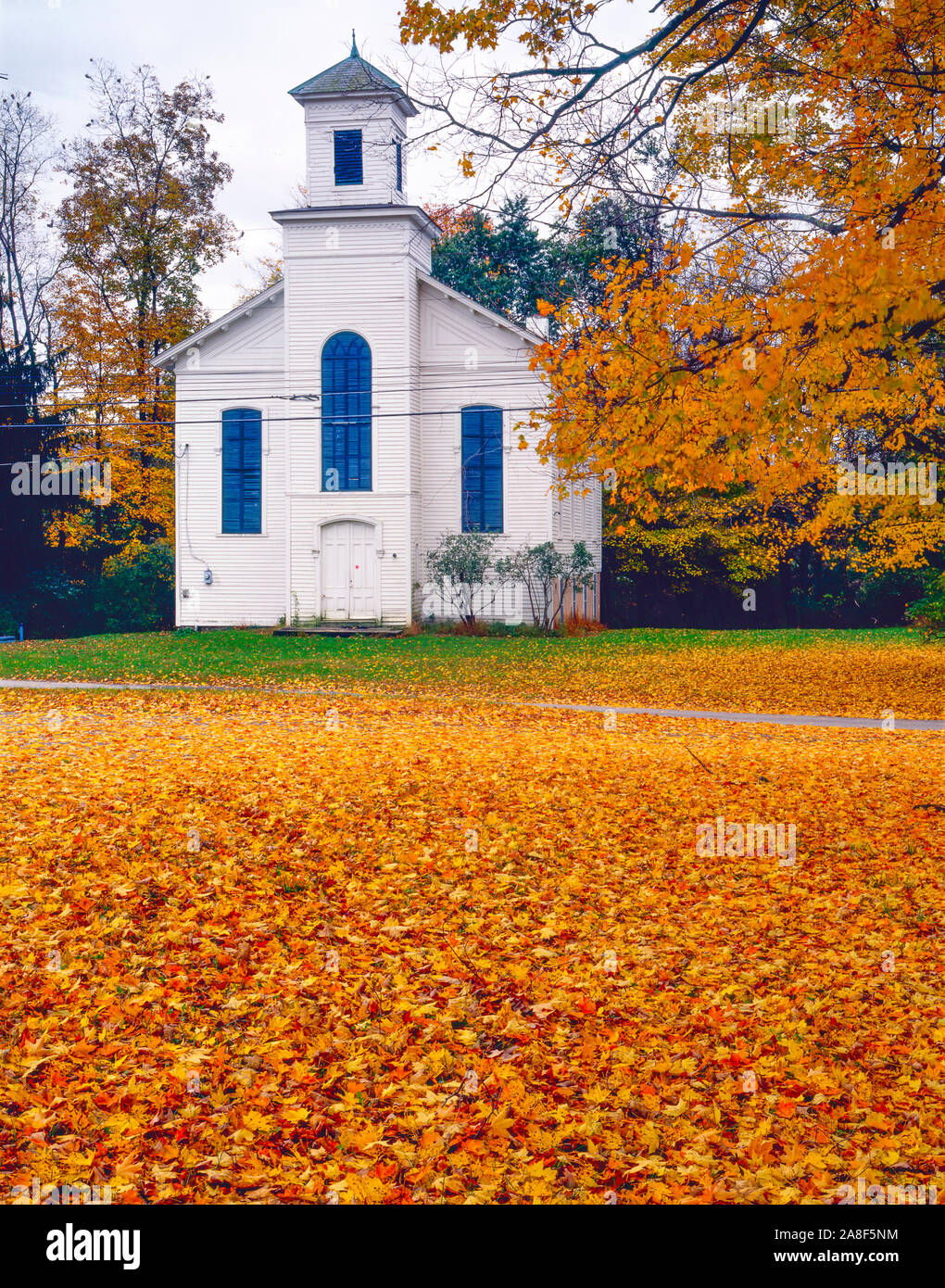 Walpack Center Church, Delaware Water Gap National Recreation Area, New Jersey,  Near Delaware River. Sussex County Stock Photo
