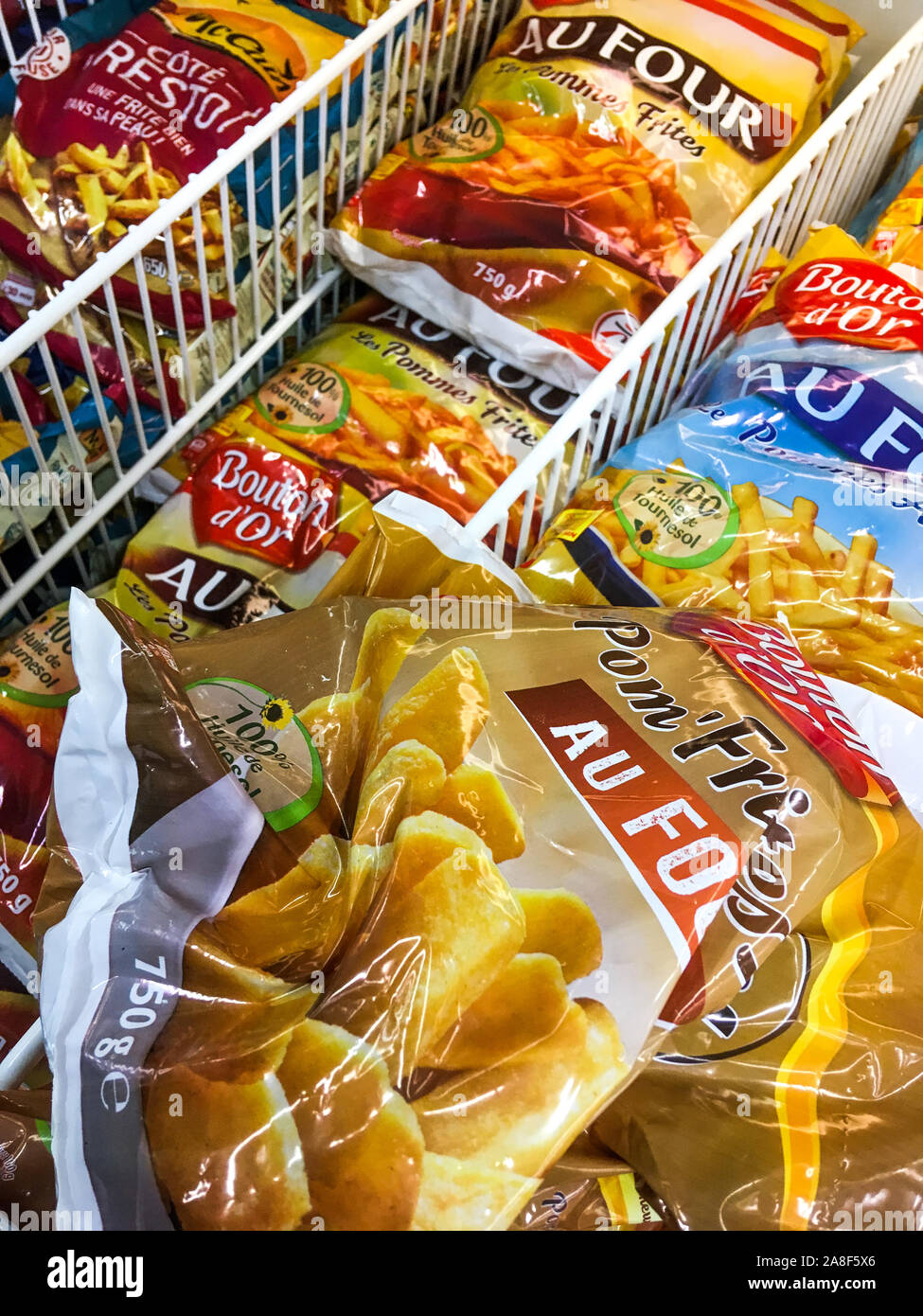 French fries under plastic package, Lyon, France Stock Photo - Alamy