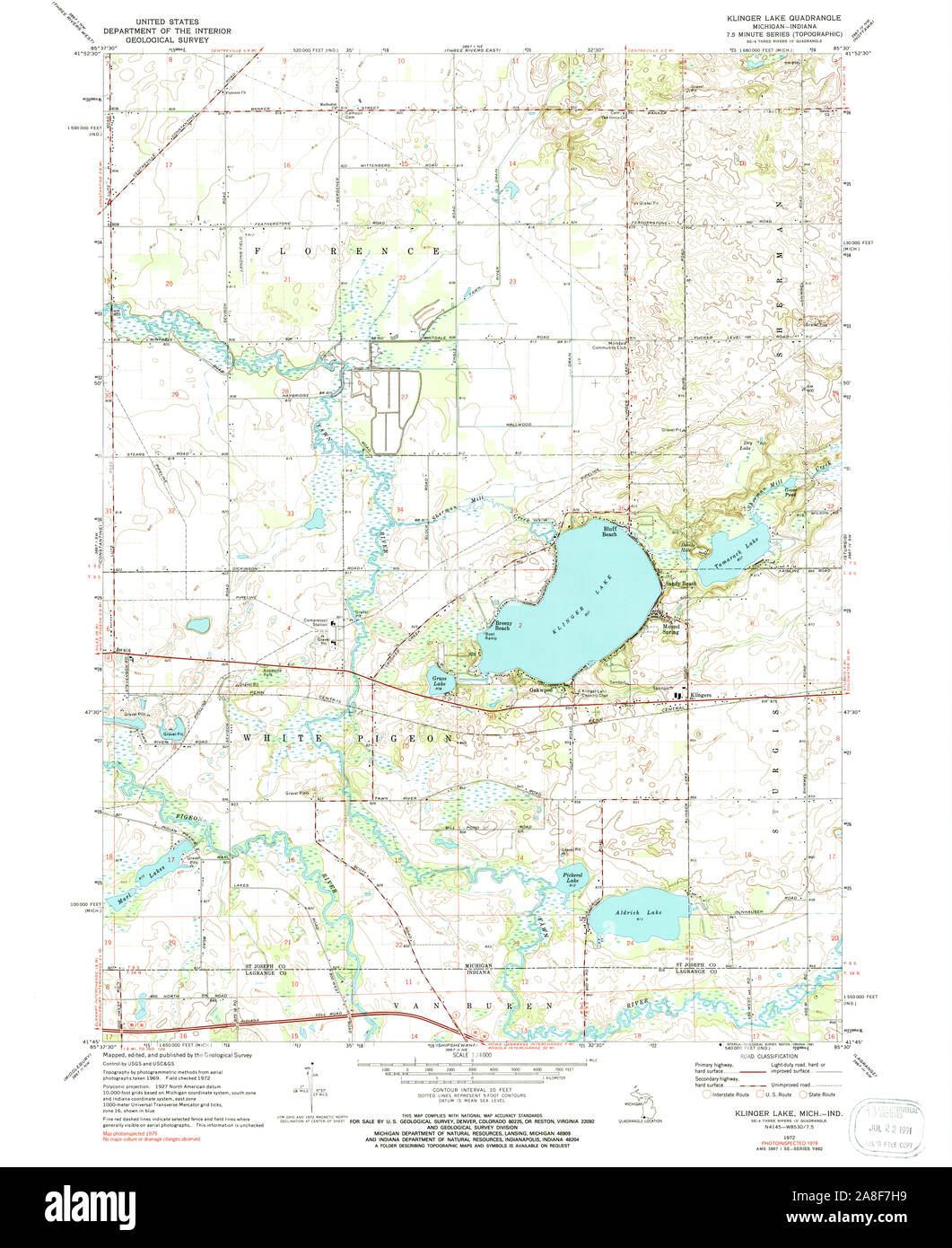 Klinger Lake Michigan Map Klinger Lake High Resolution Stock Photography And Images - Alamy