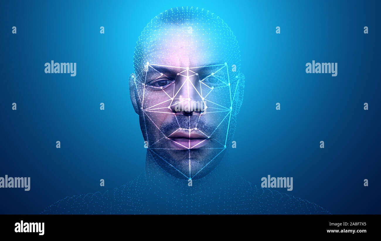 Facial recognition, illustration Stock Photo