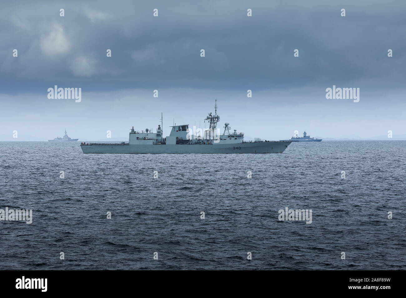 NATO warships from Spain, Canada and Germany Stock Photo