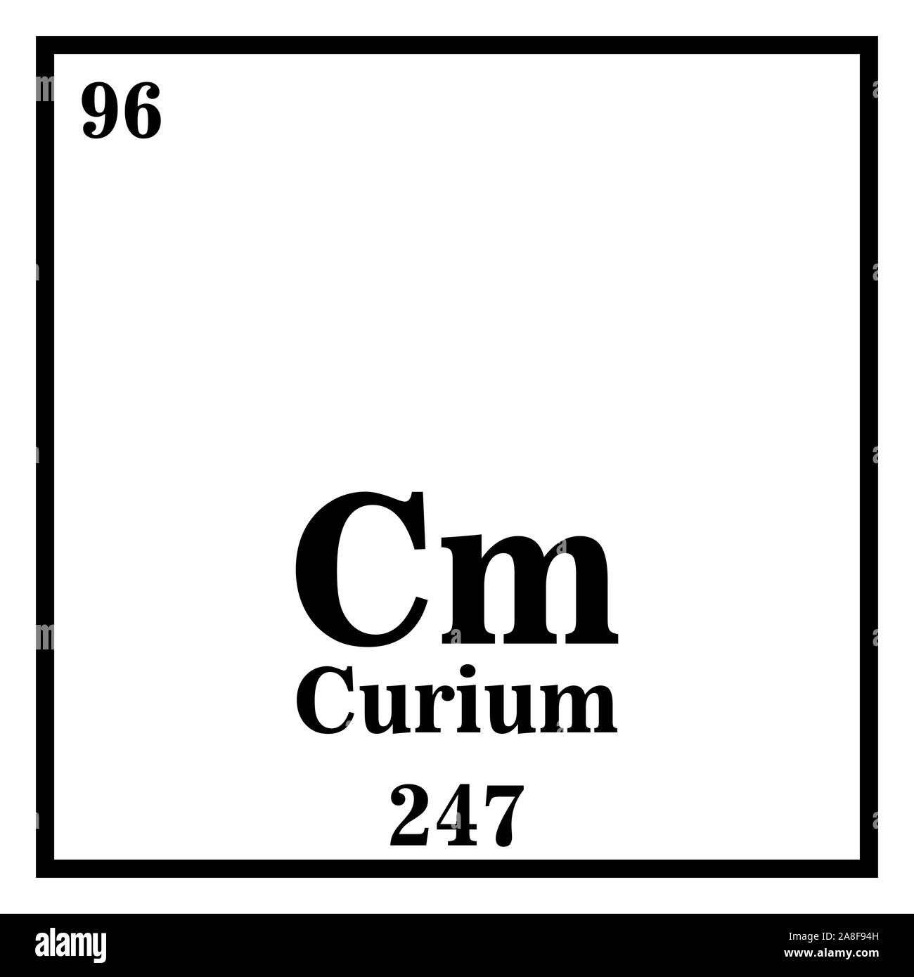 Curium Periodic Table of the Elements Vector illustration eps 10 Stock  Vector Image & Art - Alamy