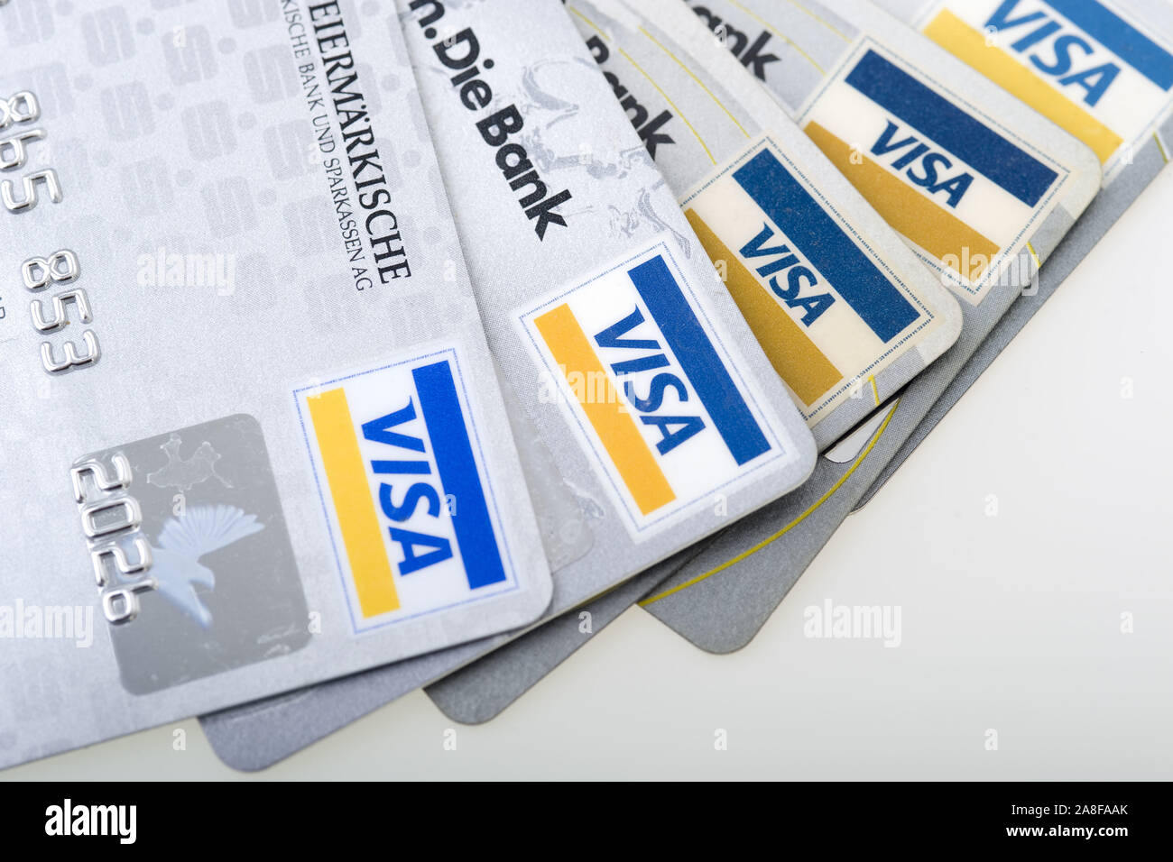 Visa Card, Visa Cards, Karten Kreditkarten, Visa, Stock Photo