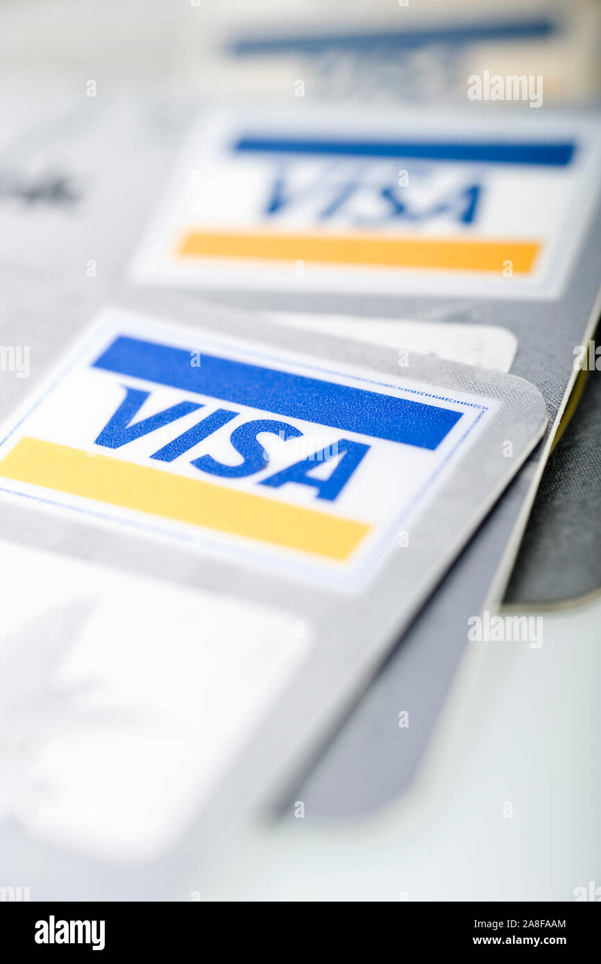 Visa Card, Visa Cards, Karten Kreditkarten, Visa, Stock Photo