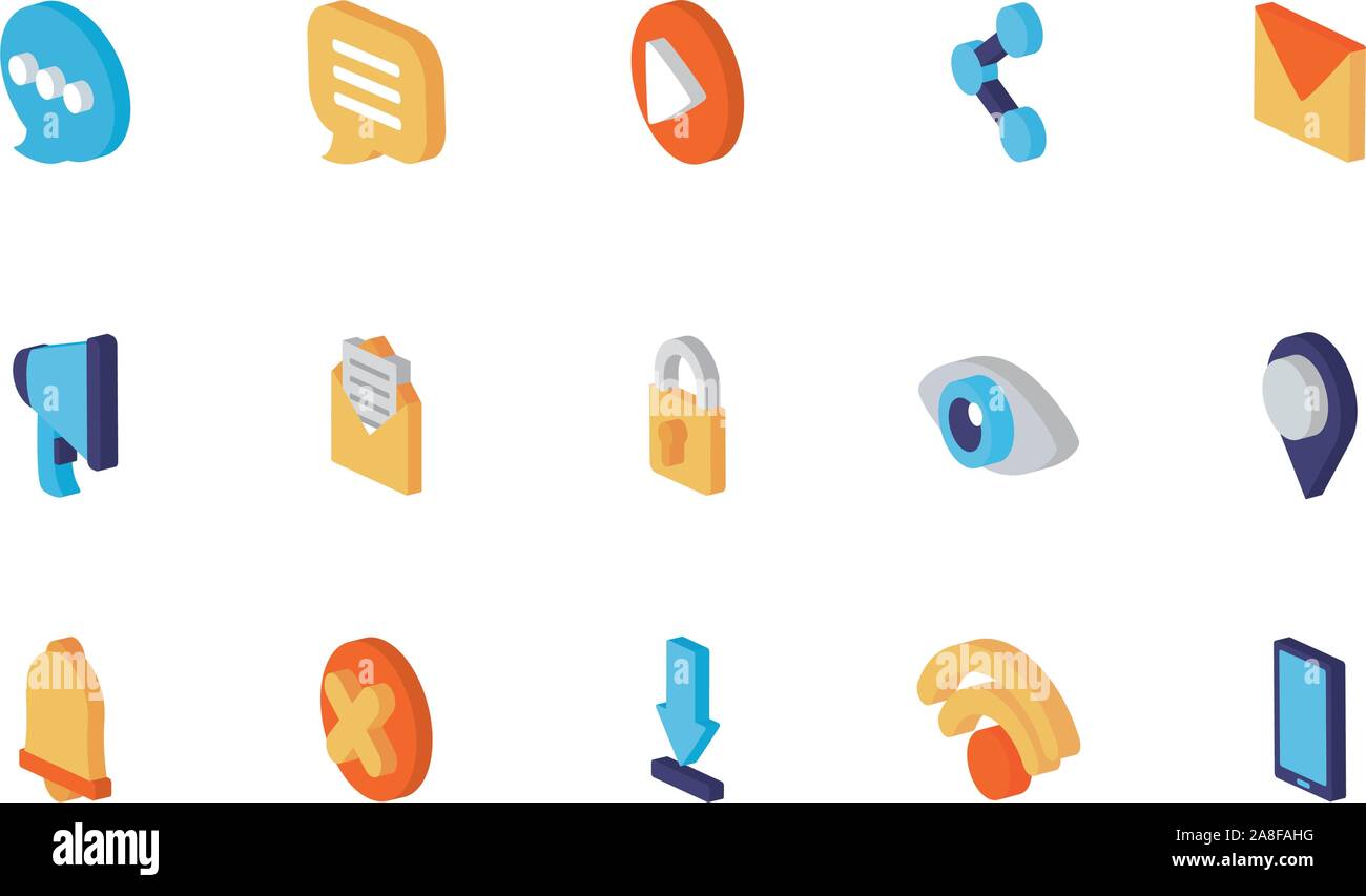 Isolated and isometric icon set vector design Stock Vector Image & Art ...