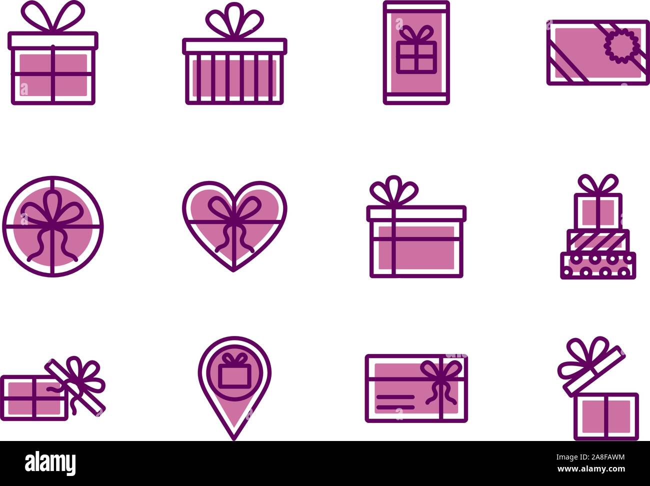 Isolated gift icon set fill vector design Stock Vector Image & Art - Alamy