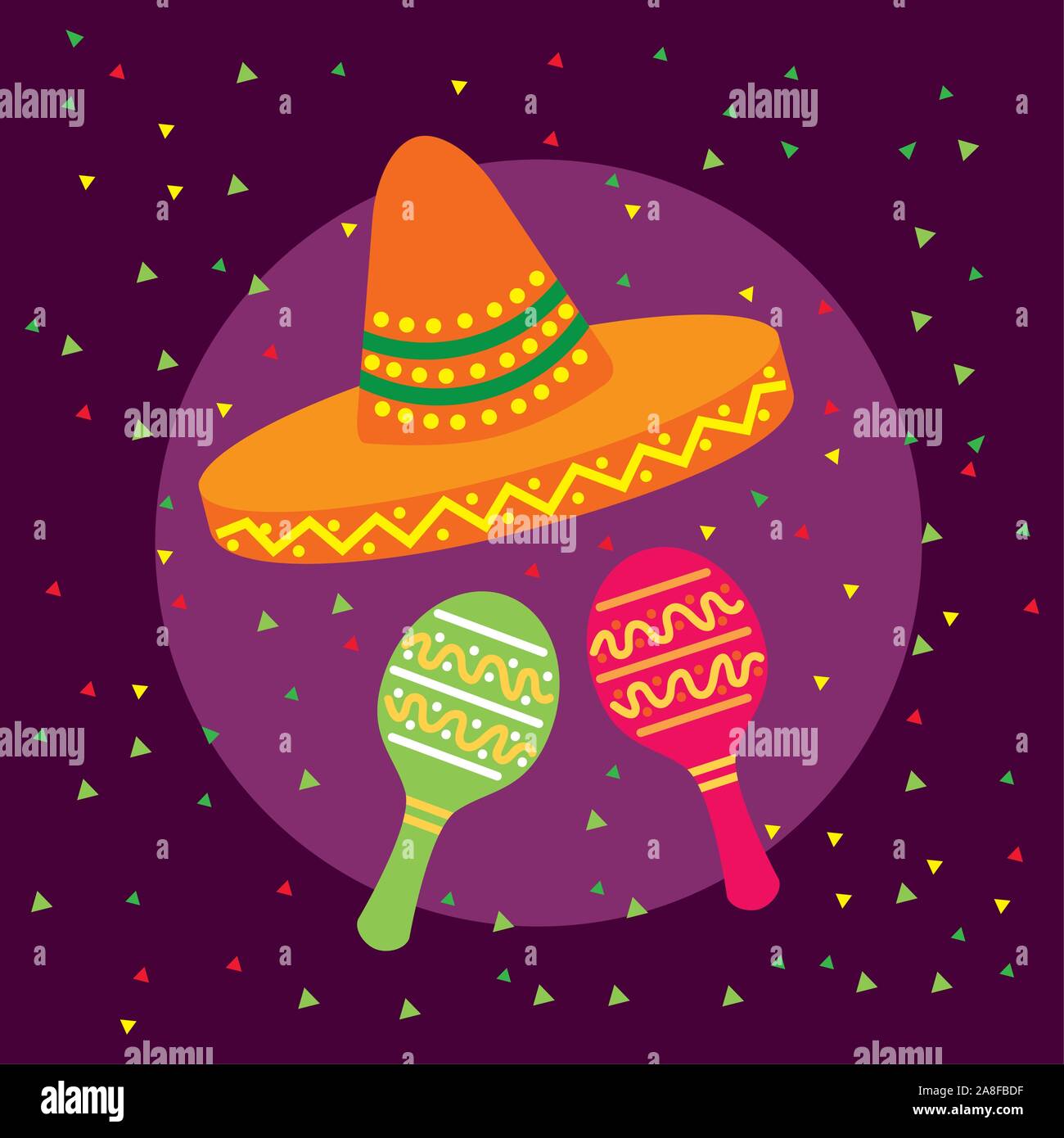 Mexican maracas and hat vector design Stock Vector Image & Art - Alamy
