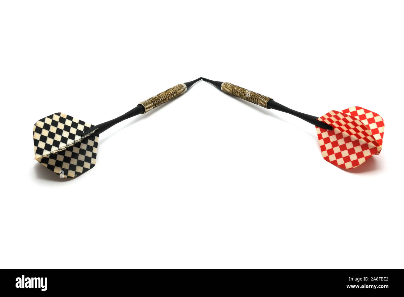 Two darts on white background Stock Photo