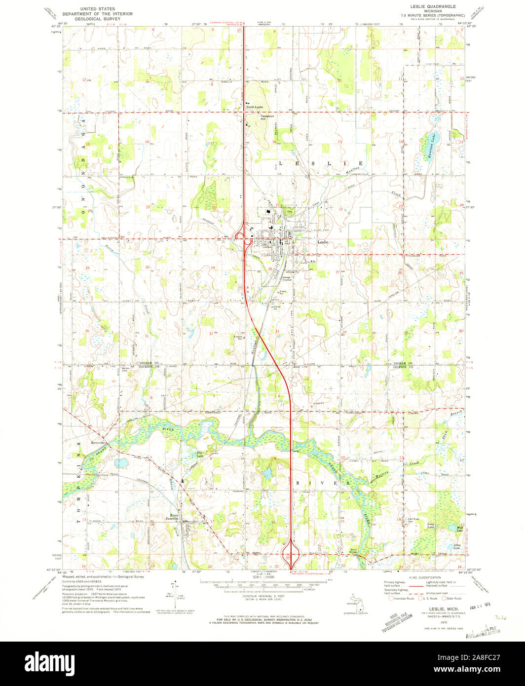 Leslie michigan map Cut Out Stock Images & Pictures Alamy