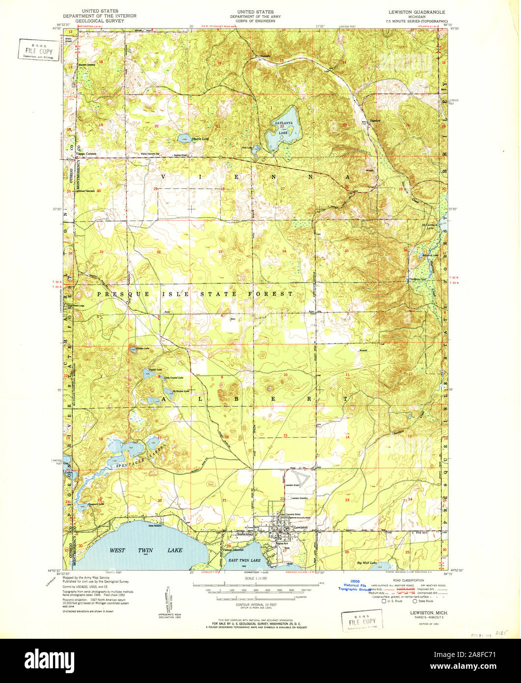 Lewiston michigan map hi-res stock photography and images - Alamy