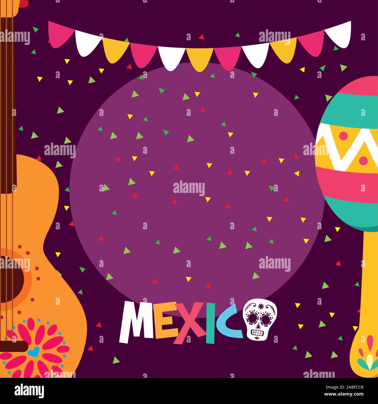 Mexican maraca and guitar vector design Stock Vector Image & Art - Alamy