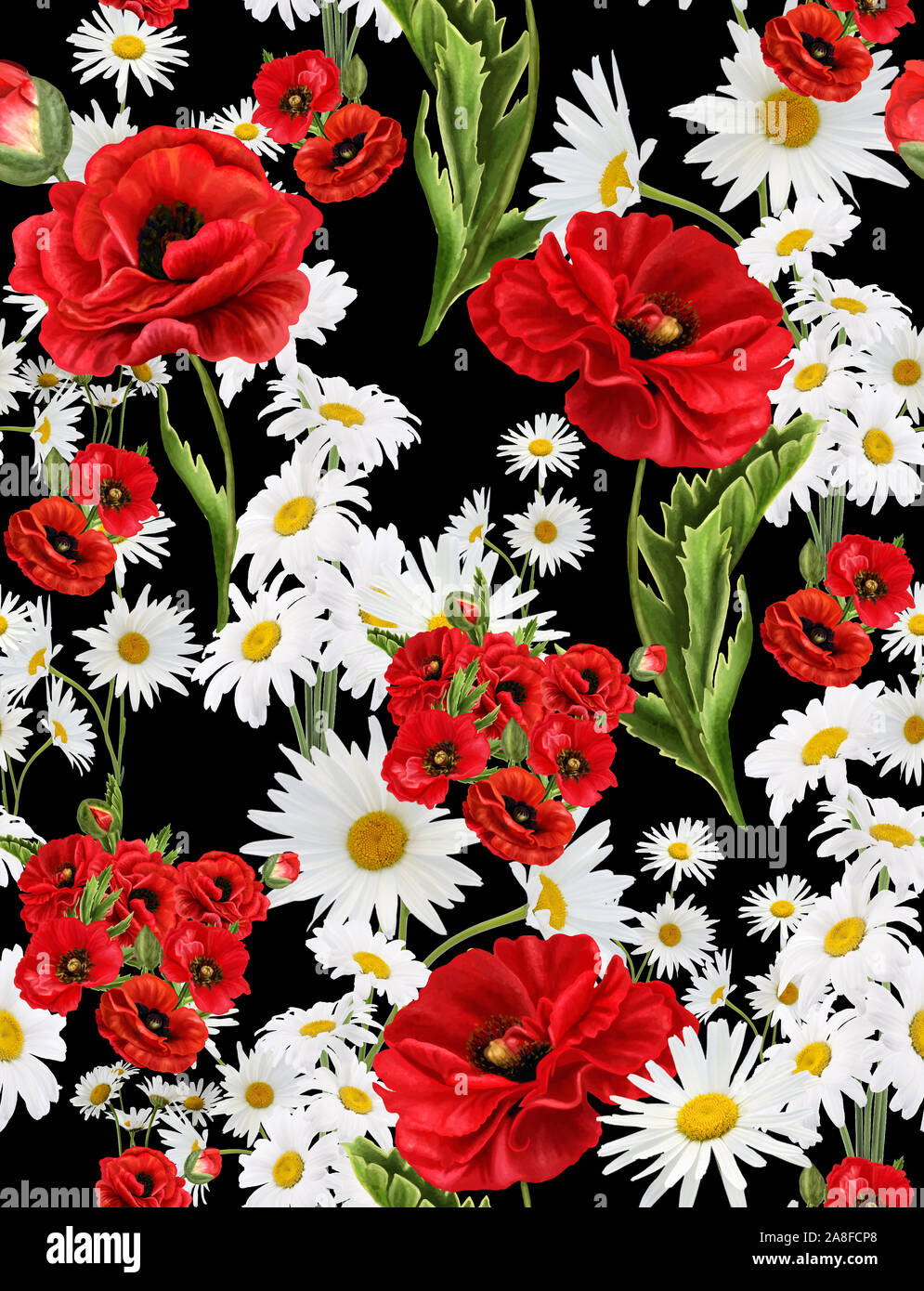 Black And Red Floral Background Design