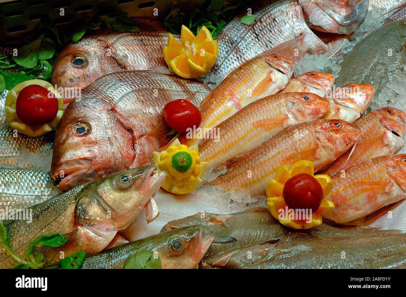 El Faro restaurant -fresh fish, Cadiz, Region of Andalusia, Spain, Europe. Stock Photo