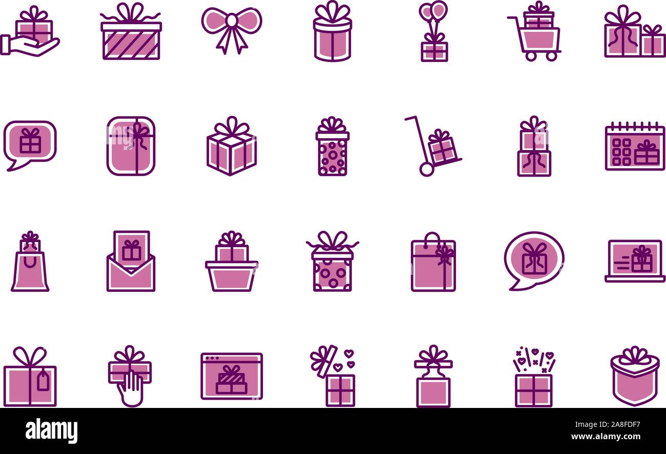 Isolated gift icon set fill vector design Stock Vector Image & Art - Alamy
