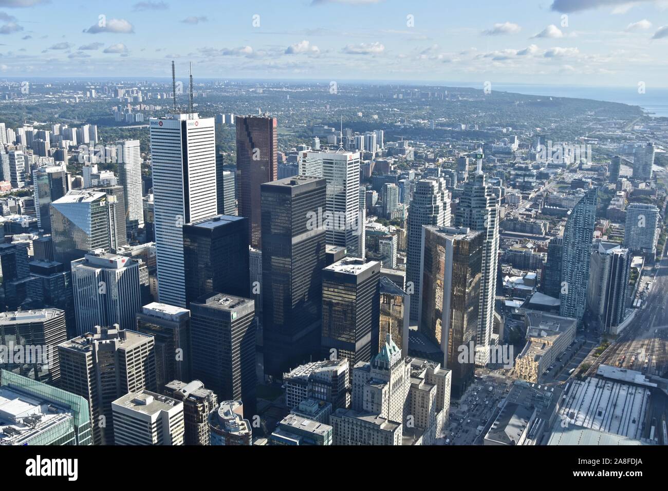 View of Toronto, Ontario, Canada as seen from atop the CN Tower Stock ...