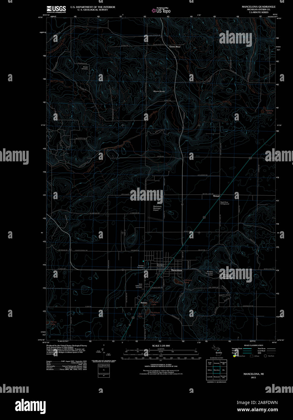 Mancelona michigan map hires stock photography and images Alamy