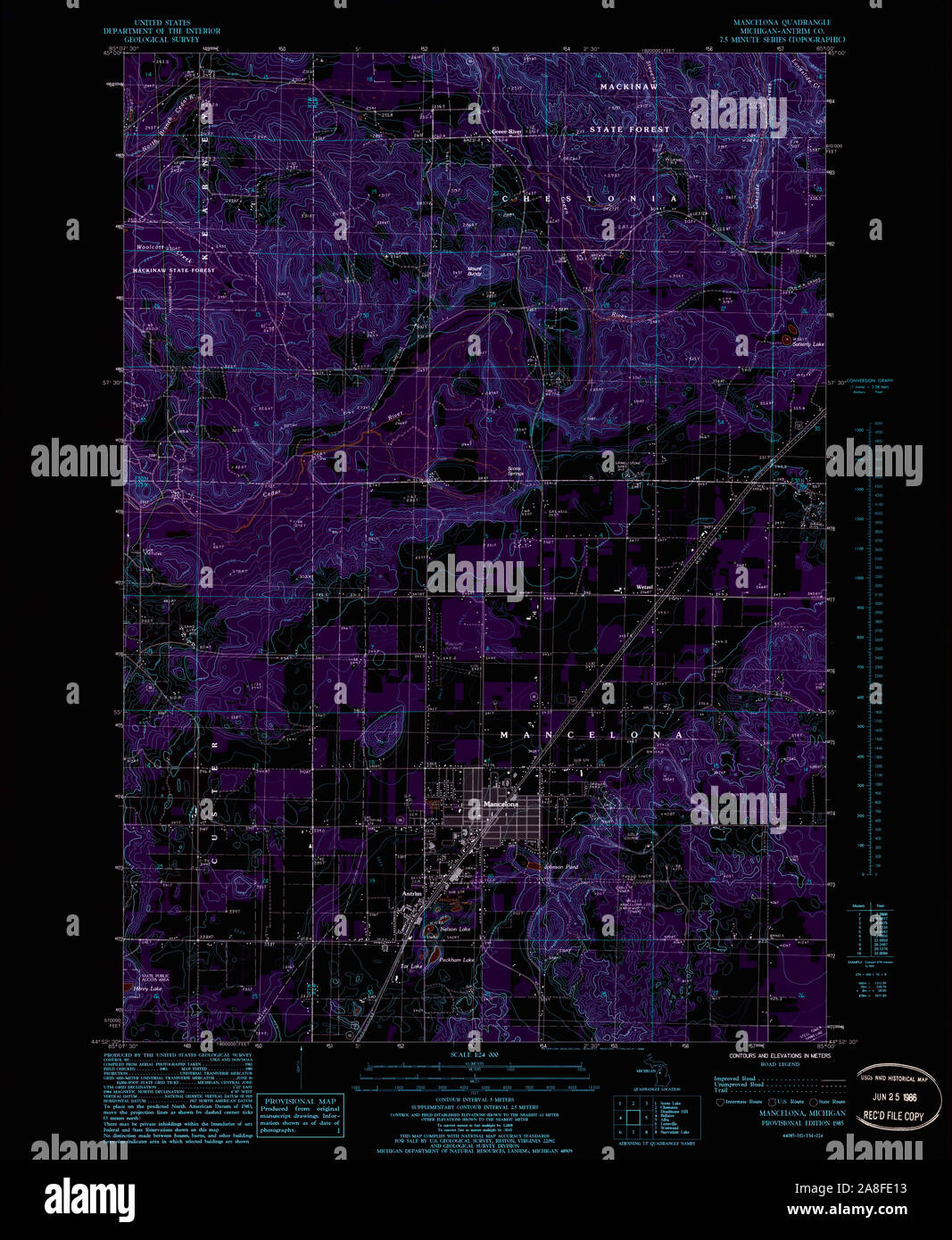 Mancelona michigan map hires stock photography and images Alamy