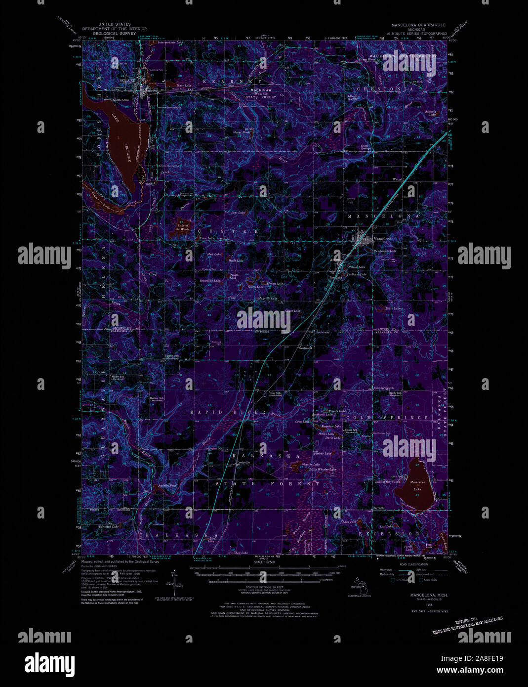 Mancelona michigan map hires stock photography and images Alamy
