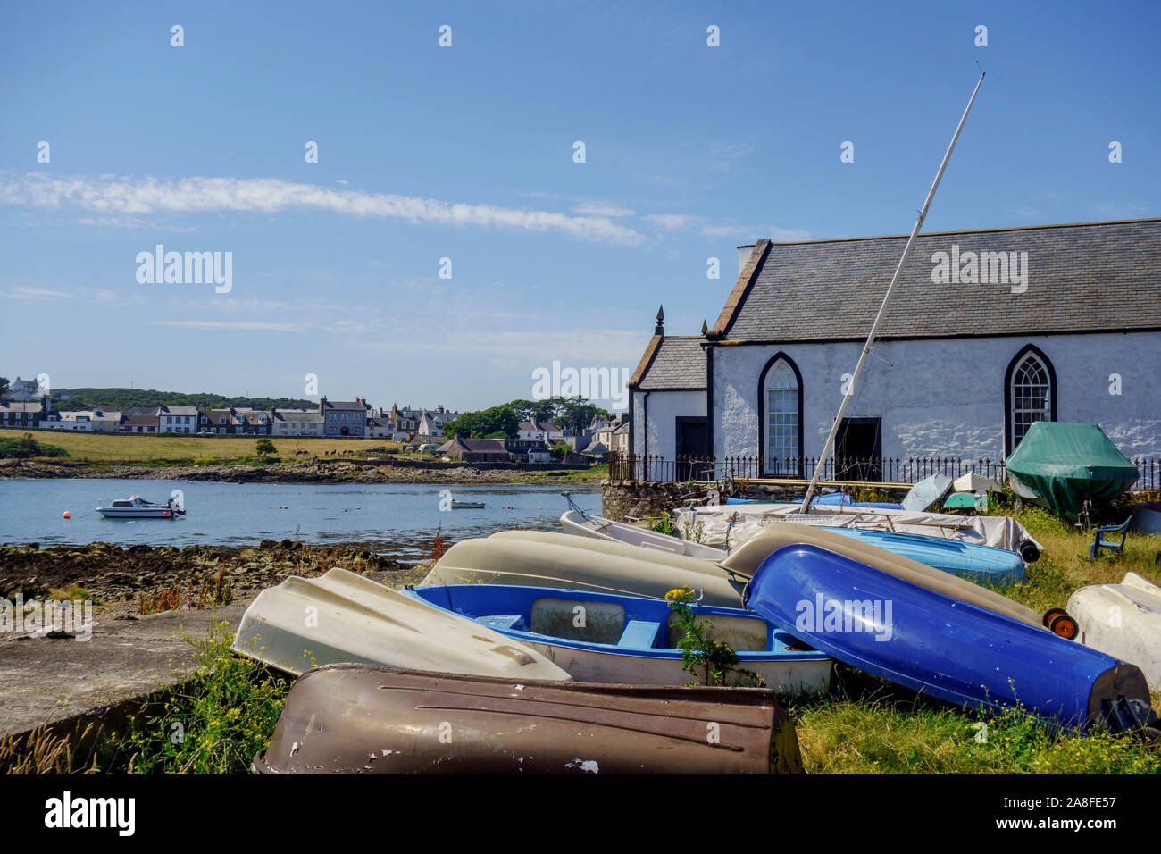 The seaside village of the Isle of Whithorn in the Machars of Wigtownshire in Dumfries and Galloway, Scotland, UK. Stock Photo